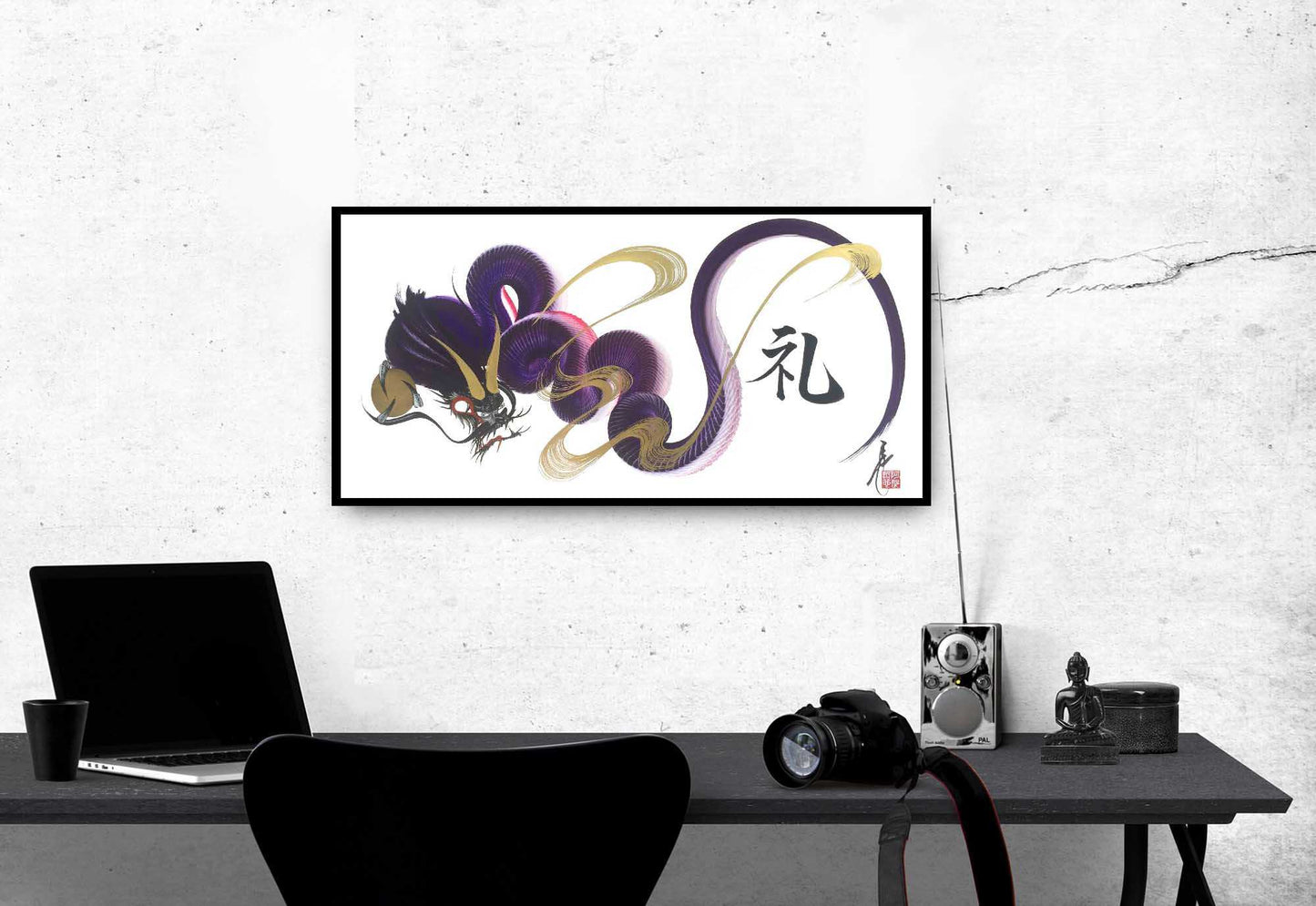 japanese dragon painting DR W 0062 1b