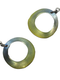 titanium earrings green ring 2