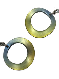 titanium earrings green ring 3