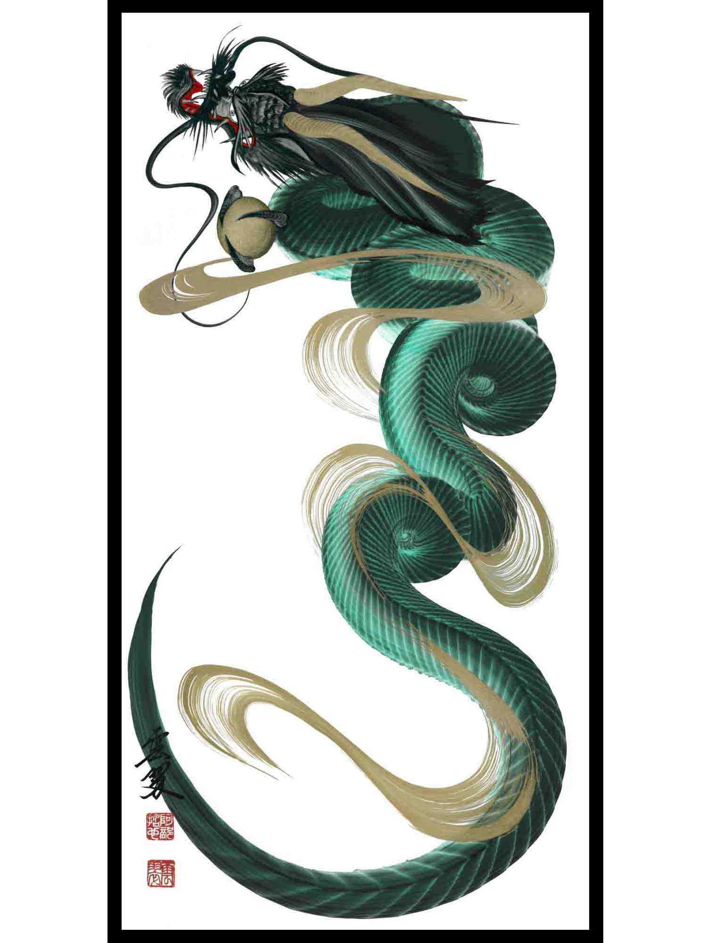Customized Japanese Dragon Painting - 70x35
