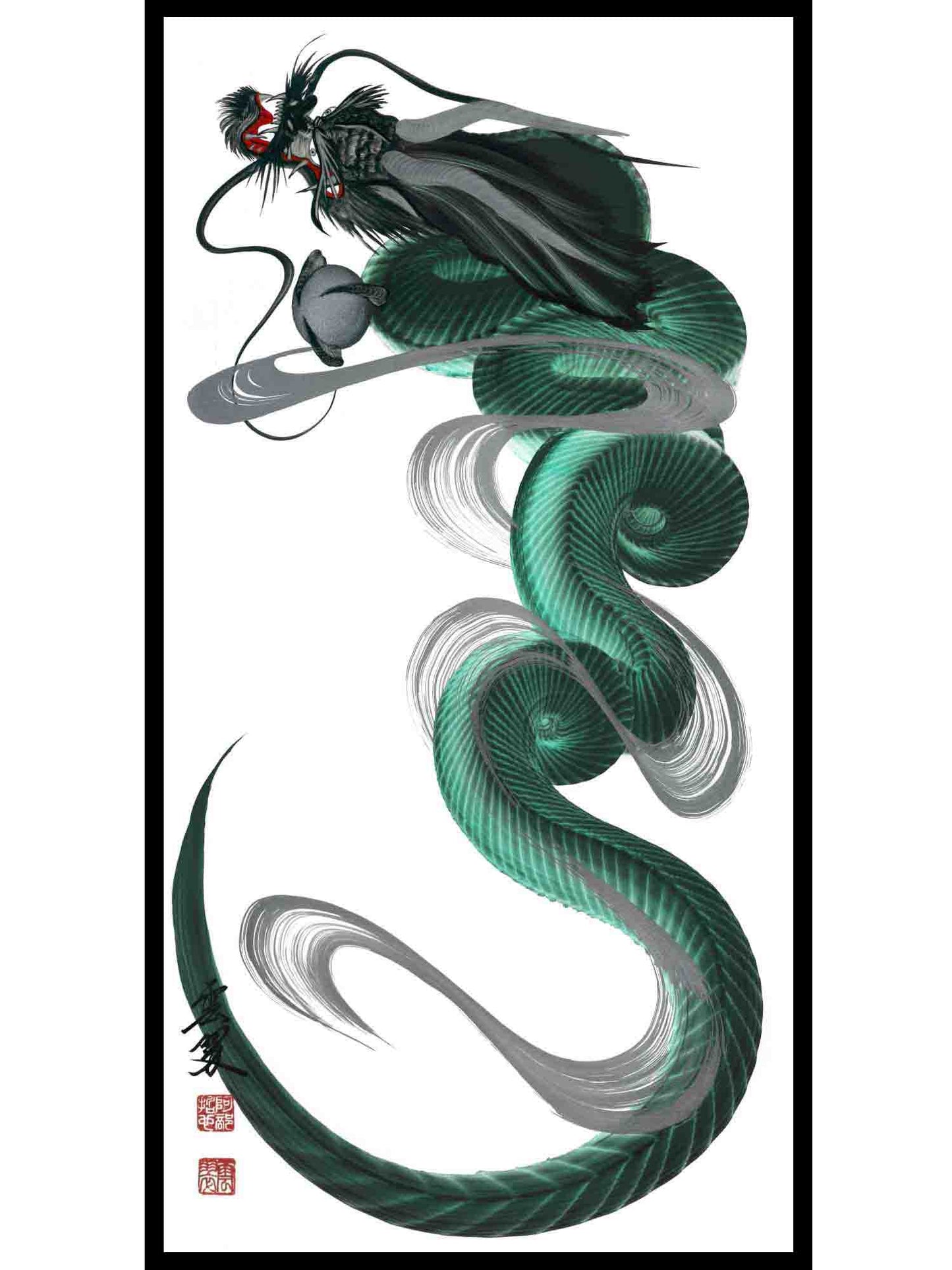 Customized Japanese Dragon Painting - 70x35