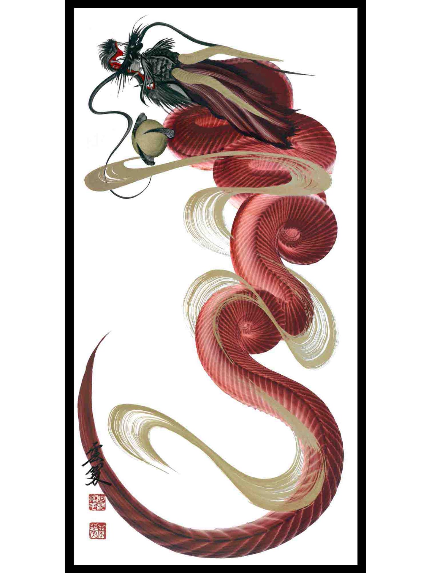 Customized Japanese Dragon Painting - 70x35
