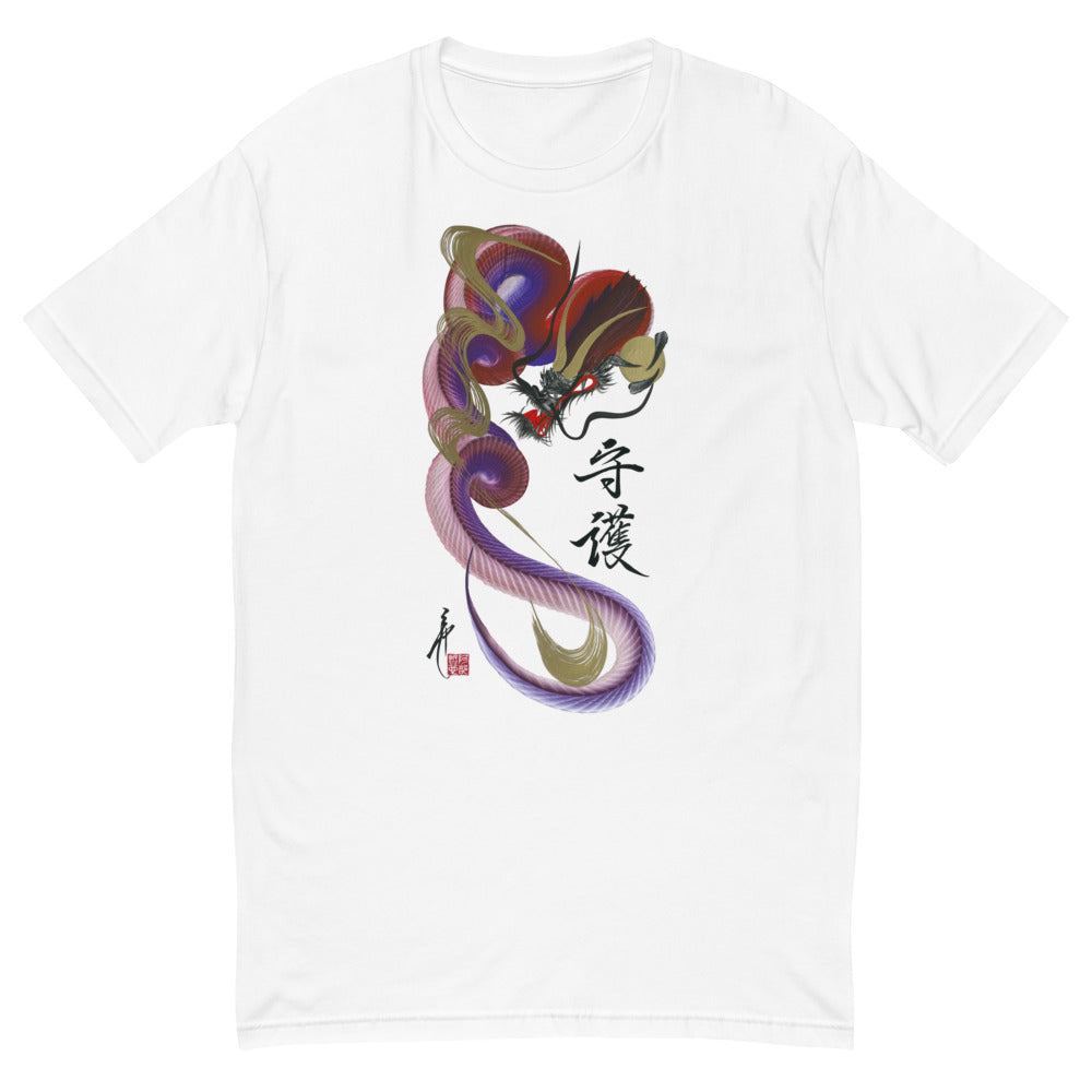 Red/violet dragon t-shirt with "Guardian" character