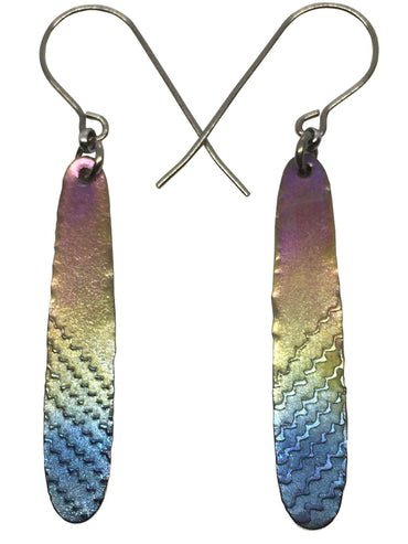 titanium earrings feather 2