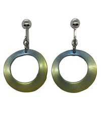 titanium earrings green ring 1