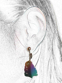 titanium earrings leaf 4