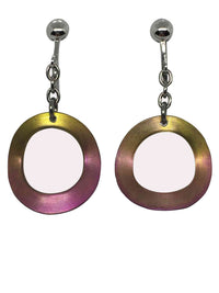 titanium earrings pink ring 1